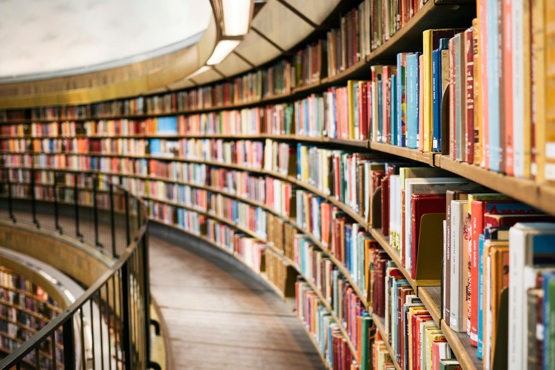 A tall library of books