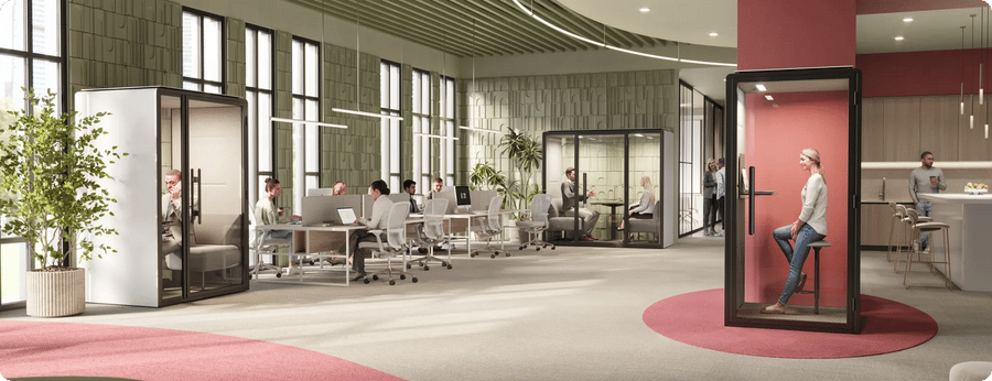 Silen Space Gen 2 booth in a bright open-plan office