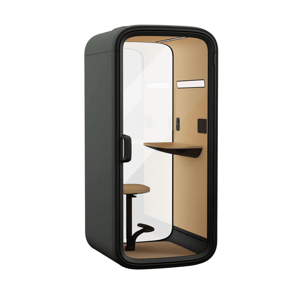 Framery One Compact phone booth in winter moss green